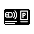 pass card parking glyph icon vector illustration Royalty Free Stock Photo