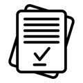 Pass exam test icon, outline style