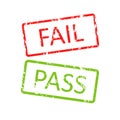 Pass and fail buttons