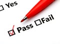 Pass or Fail checkbox