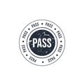 Pass or passed grunge round vintage rubber stamp vector image