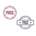 Pass or passed grunge round vintage rubber stamp vector image