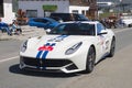 White 912 Ferrari take part in the CAVALCADE 2018 event along the roads of Italy, France and Switzerland around MONTE BIANCO