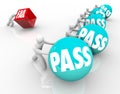 Pass Vs Fail Race Success Versus Failure Spheres Cube Royalty Free Stock Photo