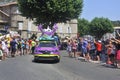 Passage of an advertising car of generation fishing in the caravan of the Tour de France