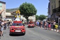 Passage of an advertising car of Parc Asterix in the caravan of the Tour de France Royalty Free Stock Photo