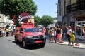 Passage of an advertising car of Senseo in the caravan of the Tour de France