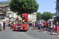 Passage of an advertising car of Senseo in the caravan of the Tour de France