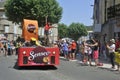 Passage of an advertising car of Senseo in the caravan of the Tour de France