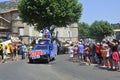 Passage of an advertising car of X.TRA total in the caravan of the Tour de France