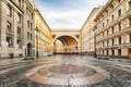 Passage in Arch of General Staff Building on Bolshaya Morskaya Street to Palace Square in Saint Petersburg, Russia Royalty Free Stock Photo