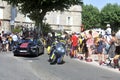 Passage of the assistance cars to the cyclists of the Tour de France Royalty Free Stock Photo