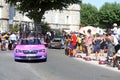 Passage of the assistance cars to the cyclists of the Tour de France Royalty Free Stock Photo