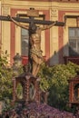 Passage of the Christ of the Foundation of the Brotherhood of the Negritos, Holy Week in Seville Royalty Free Stock Photo