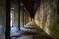 Passage with columns in Angkor Wat Royalty Free Stock Photo