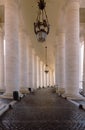 Passage between the columns in St. Peter`s Square san pietro plaza in the Vatican. Roma Rome.Italy Royalty Free Stock Photo