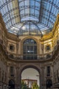 Part of one of the architectural wonders of Milan - Passage. In the center of Milan. Royalty Free Stock Photo