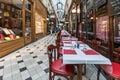 Passage des Panoramas, an old walking street with shops and restaurants in Paris, France Royalty Free Stock Photo