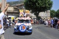 Passage of an E.Leclerc hypermarket advertising car in the Tour de France caravan