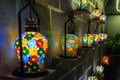 Lights in the rooof top pool and bar area of the Grand Mercure Agra