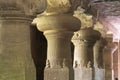 Cave Temple interior on Elephanta Island, Mumbai, India Royalty Free Stock Photo