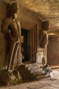 Cave Temple interior on Elephanta Island, Mumbai, India Royalty Free Stock Photo