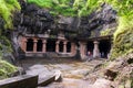 Cave Temple entrance on Elephanta Island, Mumbai, India Royalty Free Stock Photo