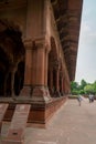 Exterior collumns of the Diwan-i-Aam in the Red Fort, Old Delhi Royalty Free Stock Photo