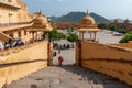 Stairway in the main courtyard in the Amber, Fort Amer , Rajasthan, India