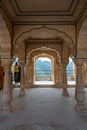 Ornate columns in the Diwan-e-aam building, Amber Fort, Amer , Rajasthan, India Royalty Free Stock Photo