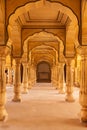 Ornate columns in the Diwan-e-aam building, Amber Fort, Amer , Rajasthan, India Royalty Free Stock Photo