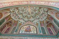 Detail of the entrance to the Ganesh Pol in the Amber Fort, Amer , Rajasthan, India