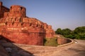 Outer wall fortifications the Red Fort, Agra