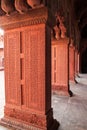 Courtyard pillars in the Red Fort, Agra Royalty Free Stock Photo
