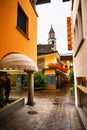 Passage in narrow street in Ascona, Switzerland Royalty Free Stock Photo