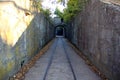 Passage with rails to a mortar pit of the Battery Reynolds at Fort Hancock, Sandy Hook, NJ