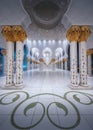 Passage of Sheikh Zayed Grand Mosque Abu-Dhabi Royalty Free Stock Photo