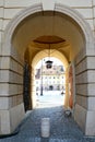 Passage in Sibiu, European Capital of Culture for the year 2007 Royalty Free Stock Photo