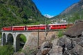 Passage to Brusio Helicidal Viaduct of the Bernina Red Train Royalty Free Stock Photo