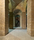 Ancient water cistern with huge arches, lies under the Selehdar complex at the historical district of Al Moez street, Cairo Royalty Free Stock Photo