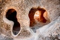 Passages made in mountain of Cappadocia Royalty Free Stock Photo