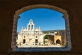 Passageway in the West Gate at the Arkadi Monastery, Arkadi, Crete, Greece Royalty Free Stock Photo