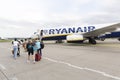Passangers boarding Ryanair Boeing 373