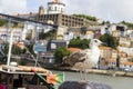 Passaro resting near the Douro river, with the monastery and the Luis I bridge in the background