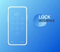 Passcode lock interface for lock screen, login or enter password pages. Vector phone ID recognition screenlock password