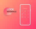 Passcode lock interface for lock screen, login or enter password pages. Vector phone ID recognition screenlock password