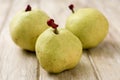 Passe crassane pears on a table Royalty Free Stock Photo