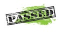 Passed black and green stamp on white background Royalty Free Stock Photo