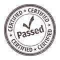 Passed Certified Stamp. Round shape design Royalty Free Stock Photo