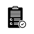 Black solid icon for Passed, departed and worksheet